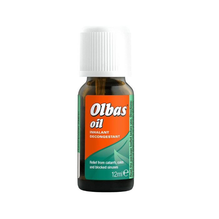 Olbas Inhalant Decongestant Oil, Natural Vapour Relief for Blocked Nose, Cold & Sinus Congestion, 12ml