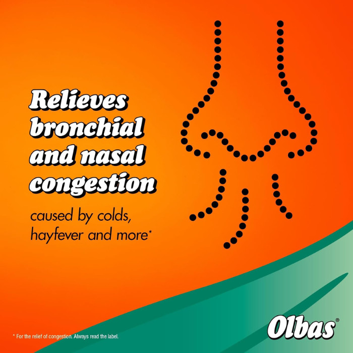 Olbas Inhalant Decongestant Oil, Natural Vapour Relief for Blocked Nose, Cold & Sinus Congestion, 12ml