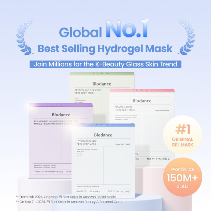 Biodance Hydro Cera-Nol Real Deep Hydrogel Sheet Mask, Barrier Repair, Soothing, 34g