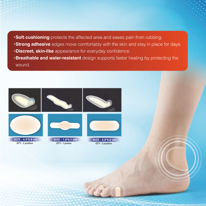 First Aid Hydrocure Multiple Blister Plasters Hydrocolloid Waterproof Protection, 5 Pieces