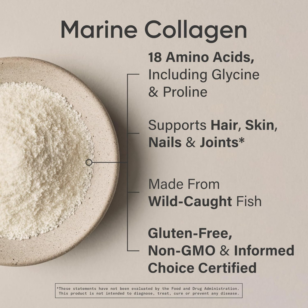 Sports Research Marine Collagen Peptides Powder, Hydrolyzed Type I & III Collagen for Hair, Skin & Joints, 340g