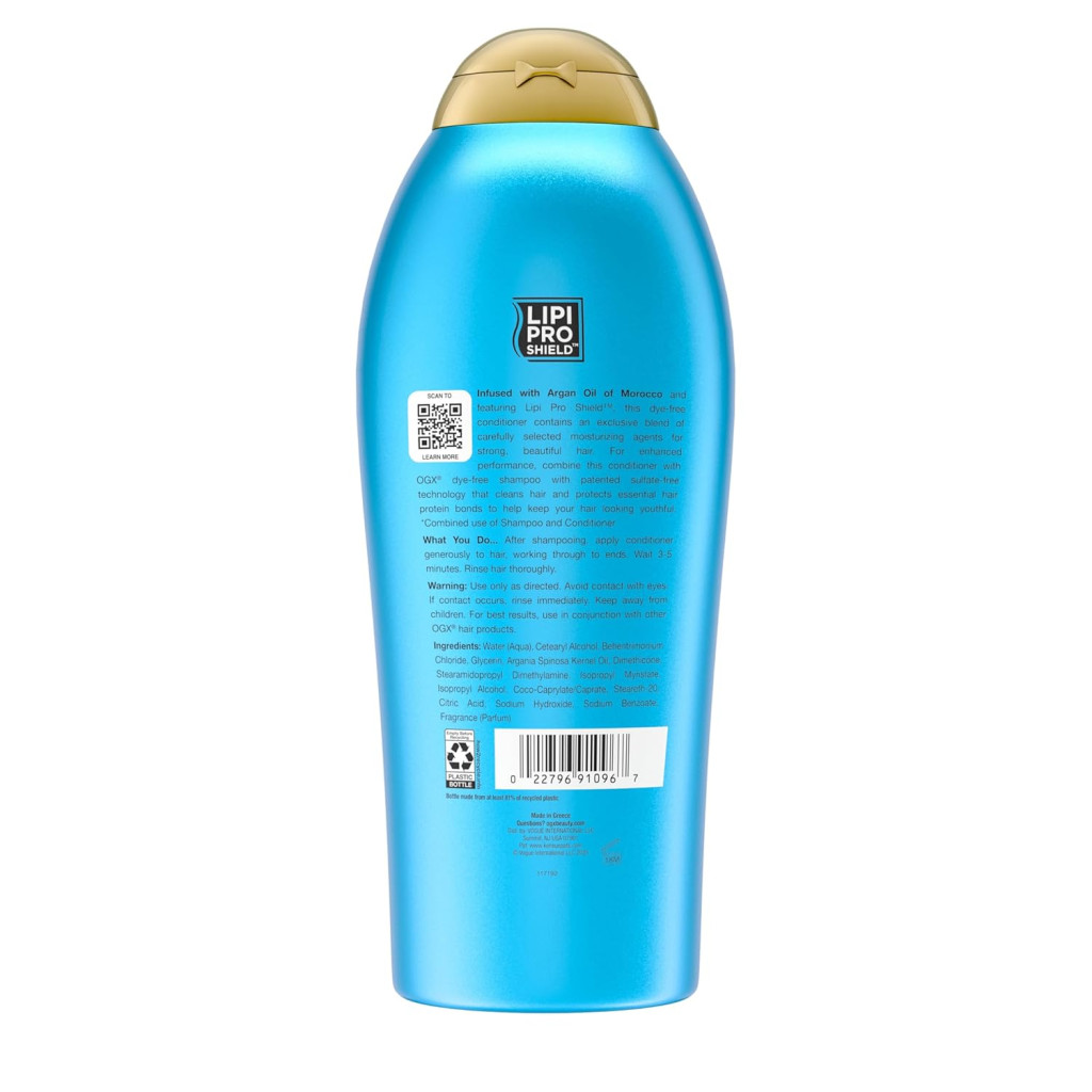 OGX Renewing + Argan Oil Morocco Conditioner with Lipi Pro Shield Technology, Repair & Moisturize Dry Hair, 577ml