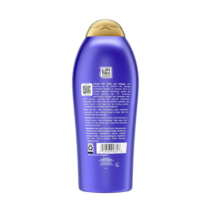 OGX Thick & Full + Biotin & Collagen Volumizing Shampoo with Lipi Pro Shield Technology, Sulfate-Free, 577ml