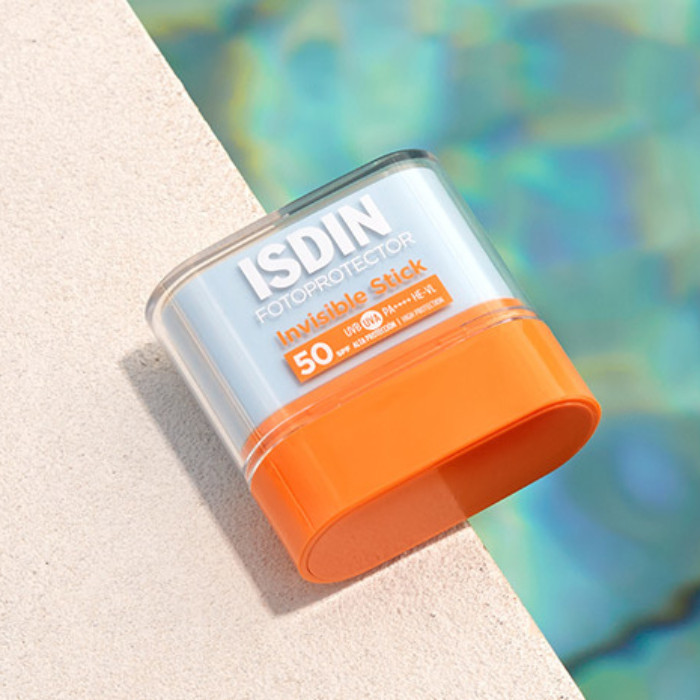 Isdin Fotoprotector Invisible Stick (SPF50) Transparent Sun Protection for Targeted Areas, 10g