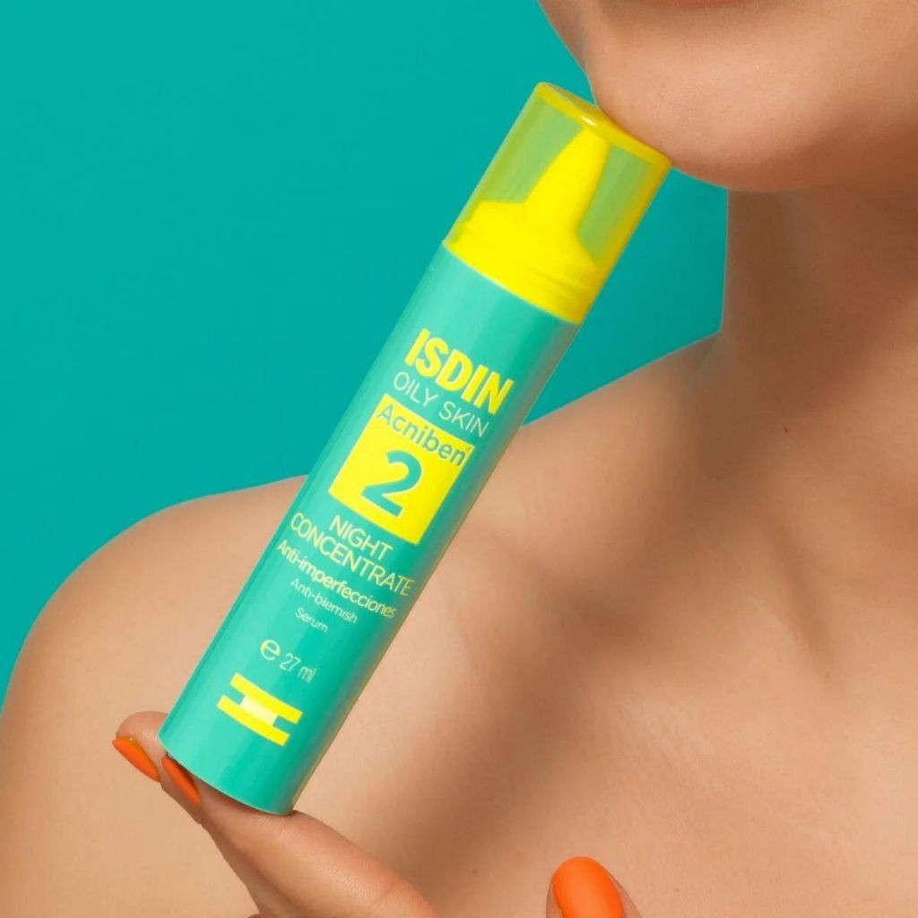 Isdin Acniben 2 Anti-Blemish Night Concentrate for Acne-Prone Skin with AHA & Niacinamide, 27ml