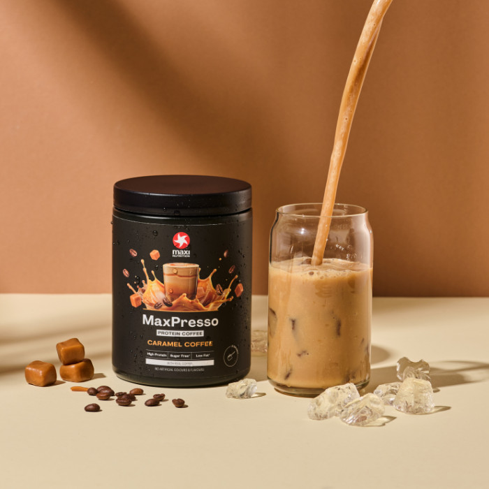 Maxi Nutrition MaxPresso Protein Coffee Caramel, 22g Whey Protein with Real Coffee Extract, Sugar-Free, 300g