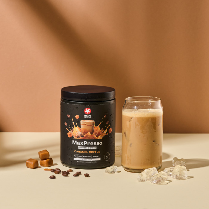 Maxi Nutrition MaxPresso Protein Coffee Caramel, 22g Whey Protein with Real Coffee Extract, Sugar-Free, 300g