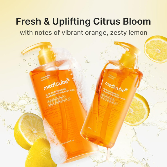 Medicube Kojic Acid Turmeric Vita Body Wash with Niacinamide & AHA/BHA/PHA, 400ml