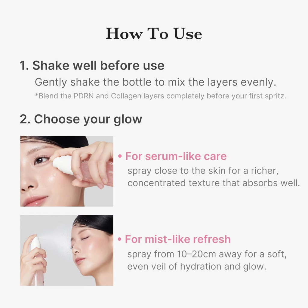 Medicube PDRN Pink Collagen Glow Jelly Mist Serum with Niacinamide & Hyaluronic Acid, 100ml