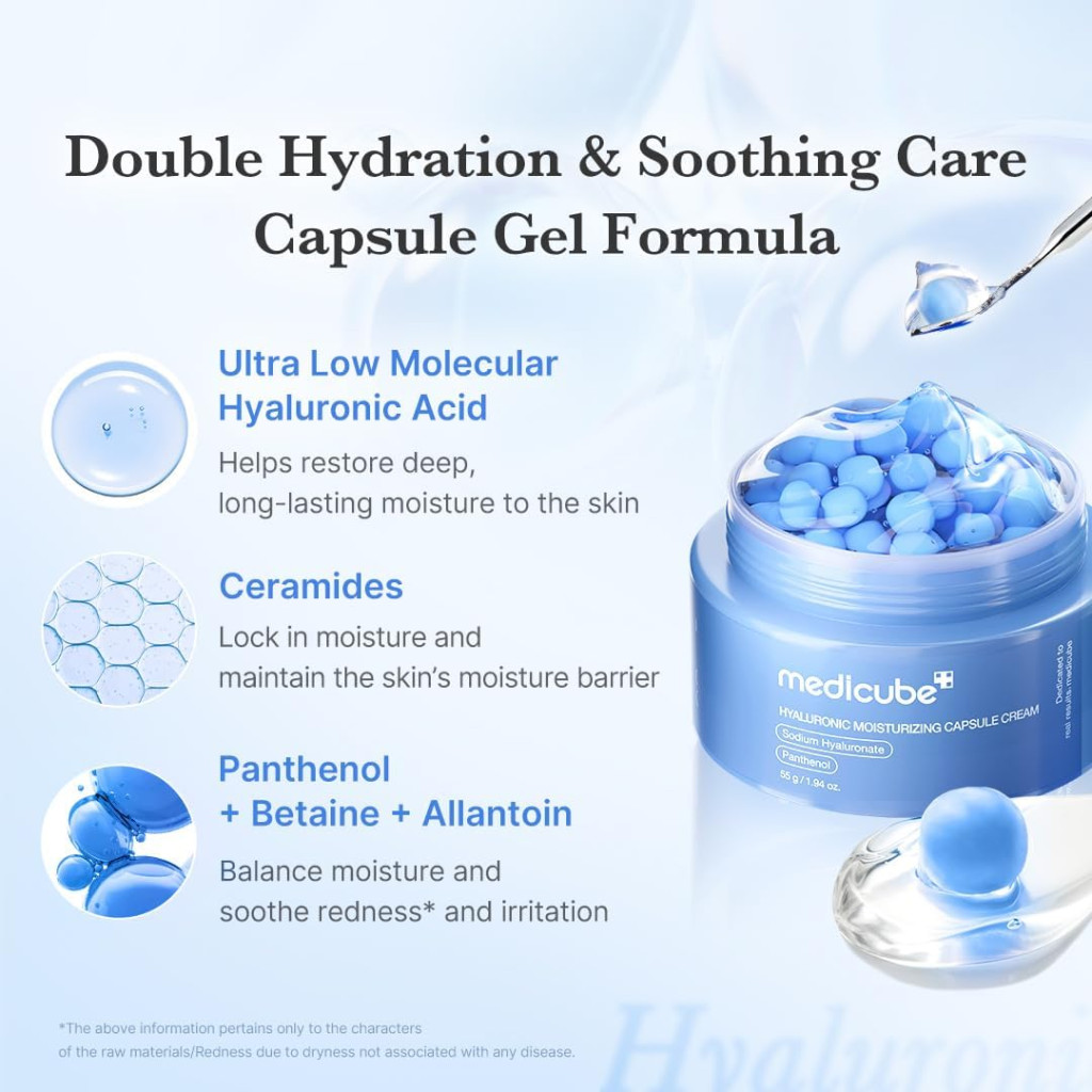 Medicube Hyaluronic Moisturizing Capsule Cream with Ceramides & Panthenol for Long-Lasting Hydration, 55g