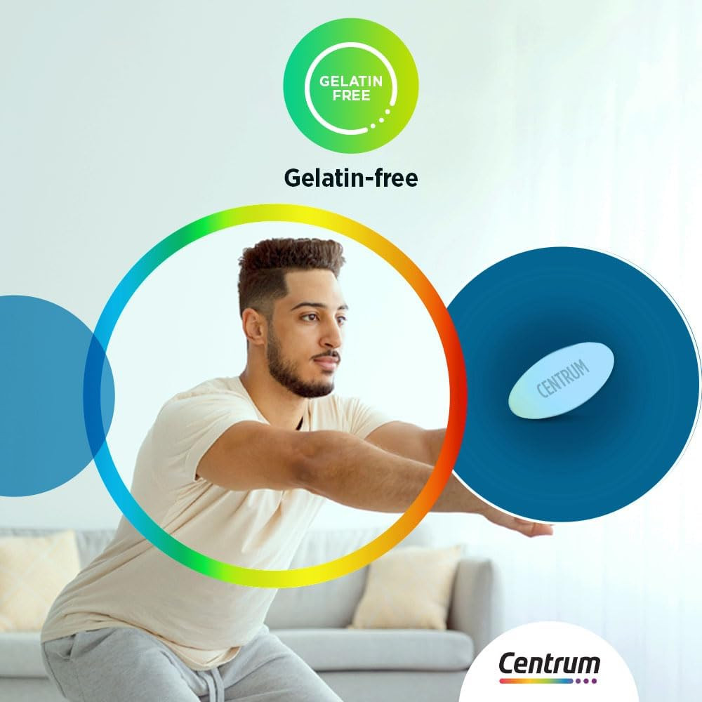Centrum Men Multivitamin & Mineral Tablets for Energy, Immunity and Muscle Function, 30 Tablets
