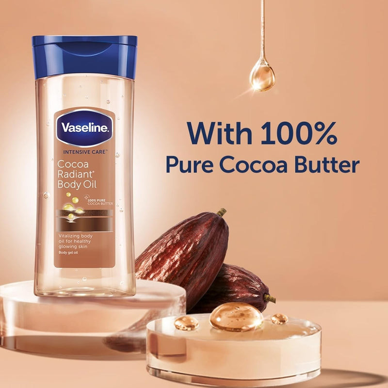 Vaseline Intensive Care Cocoa Radiant Body Oil Gel with Pure Cocoa Butter, 200ml