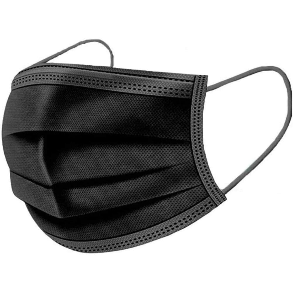 3 Ply Disposable Face Mask Black Color 50's