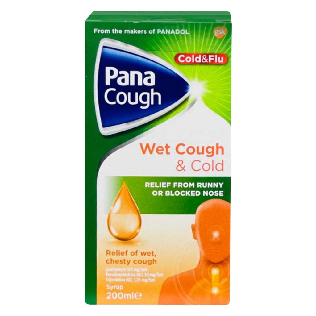 Pana Cough Wet Cough & Cold Expectorant Syrup 200ml