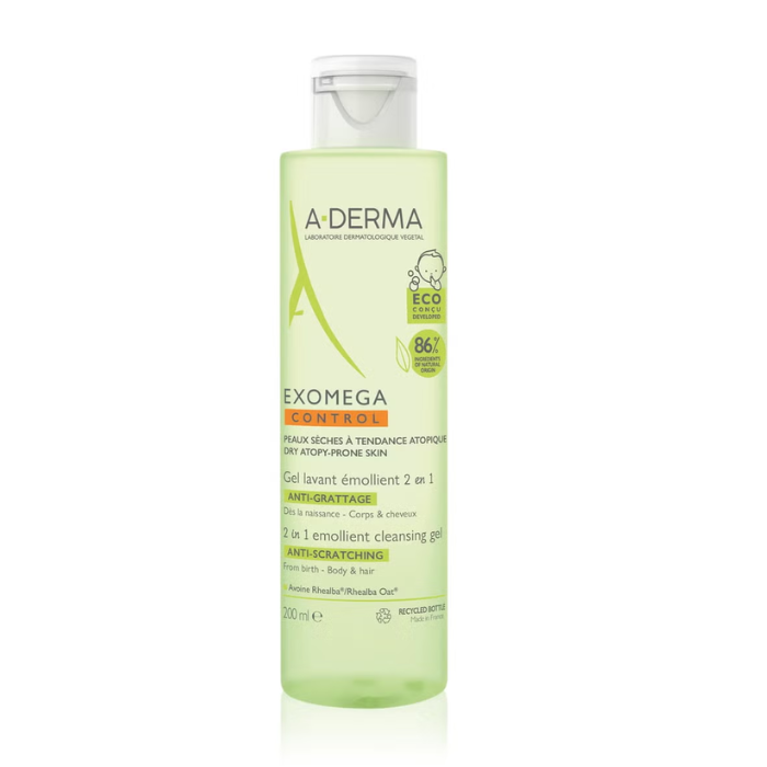 A-derma Exomega Emollient Cleansing Gel 2 In 1 200ml