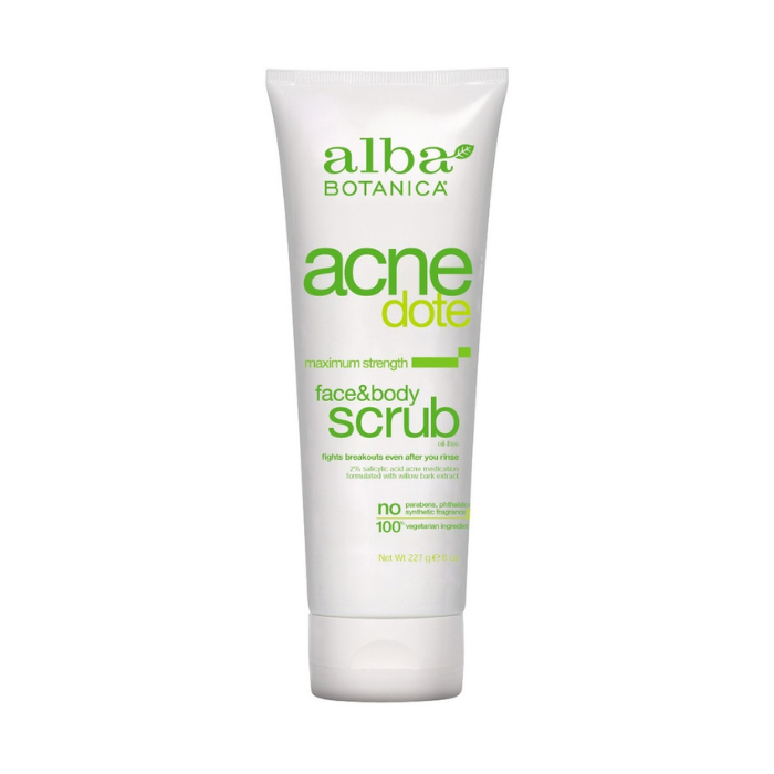 Alba Botanica Acnedote Face Body Scrub 8 Oz