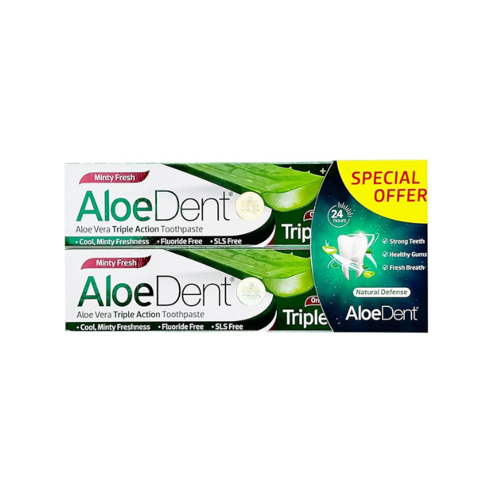 Aloe Dent Aloe Vera Triple Action Toothpaste Twin Pack