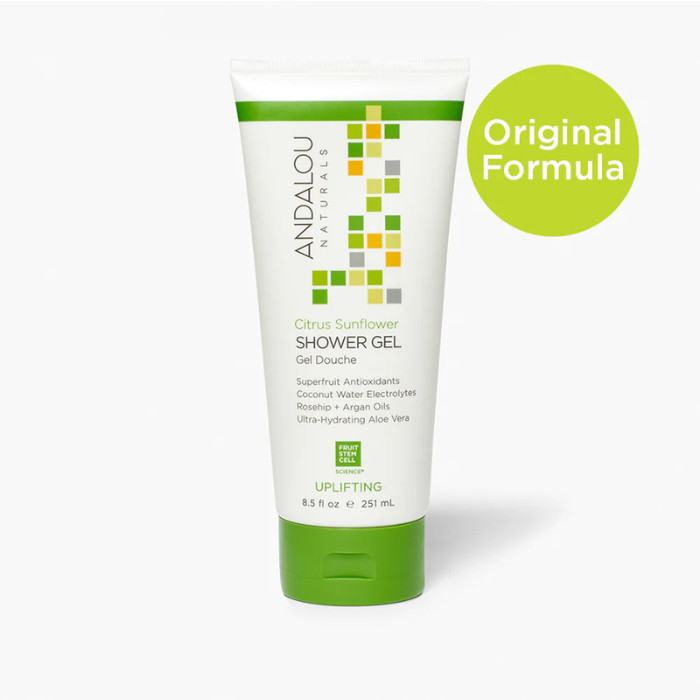 Andalou Naturals Citrus Verbena Uplifting Shower Gel - Energizing, Natural Body Wash for All Skin Types 8.5 oz