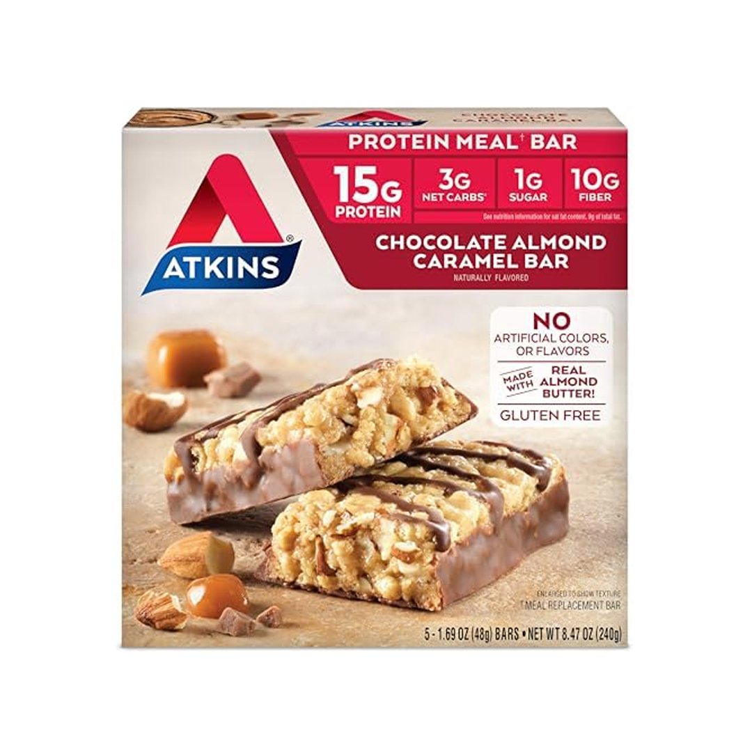 أتكنز بروتين ميل بار شوكولاتة لوز كراميل 5 قطع