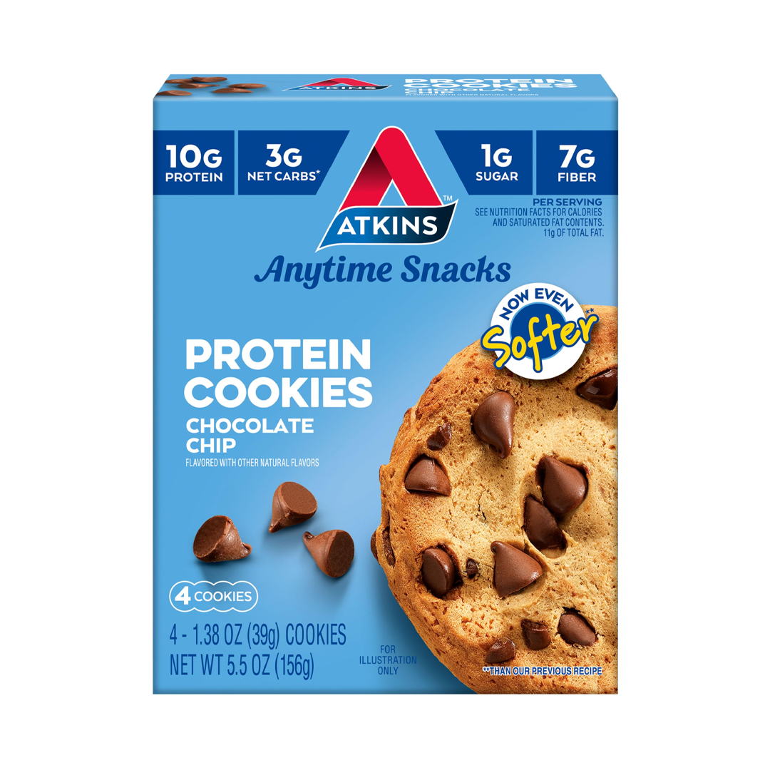 Atkins Snack Protein Cookies Chocolate Chip 156g 4's