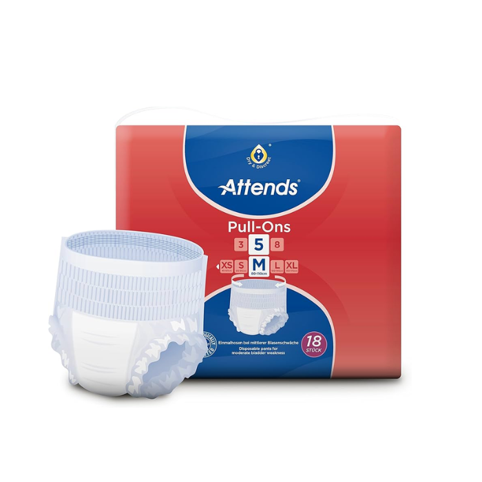 Attends Pull Ons 5 Medium 18's Incontinence Adult Diapers