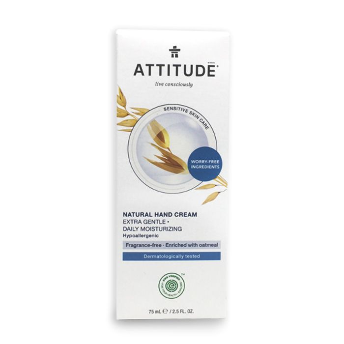 Attitude Natural Hand Cream Gentle Daily Moisturizing Fragrance Free 75 ml