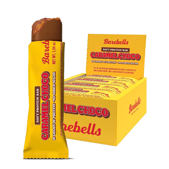 Barebells Soft Protein Bar Caramel Choco 55g, 16g Protein, No Added Sugar, Pack of 12