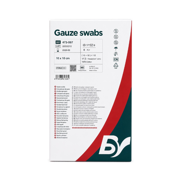 Bastos Viegas Gauze Swabs 10cm x 10cm 17th/sq.cm
