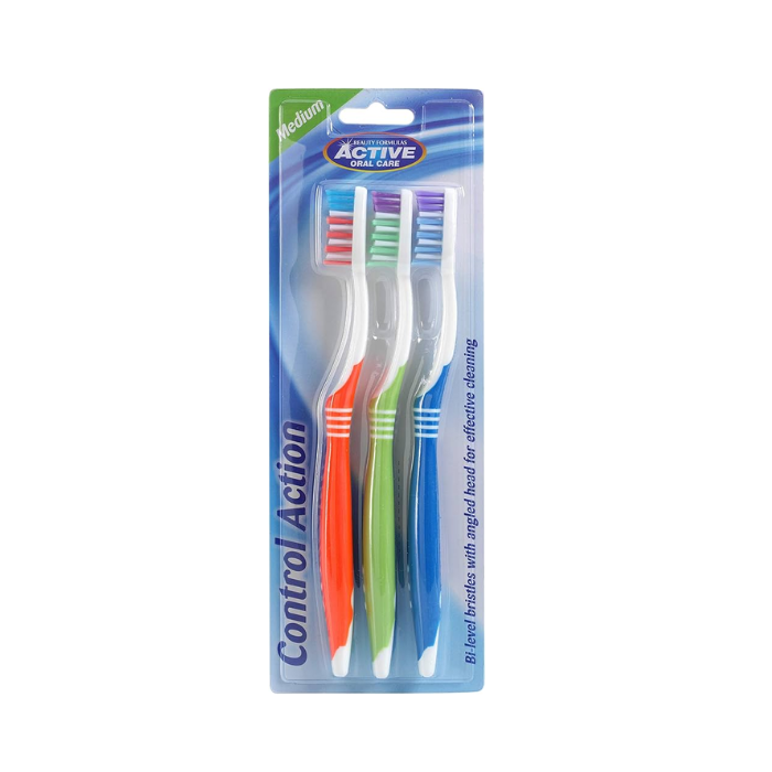 Beauty Formula Control Action Tooth Brush 3 Pack