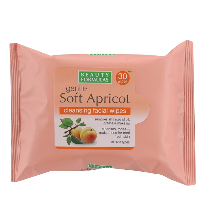 Beauty Formulas Apricot Extract Facial Wipes 30's