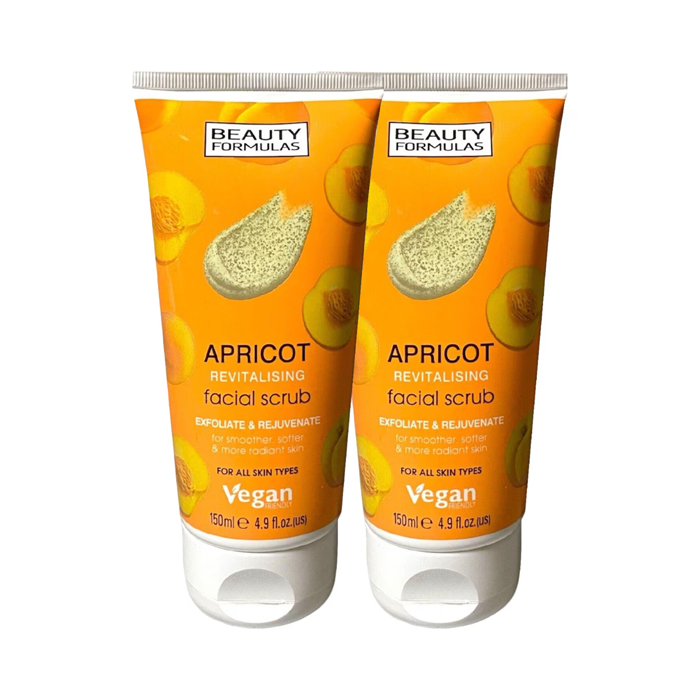 Beauty Formulas Apricot Facial Scrub 150ml Twin Pack