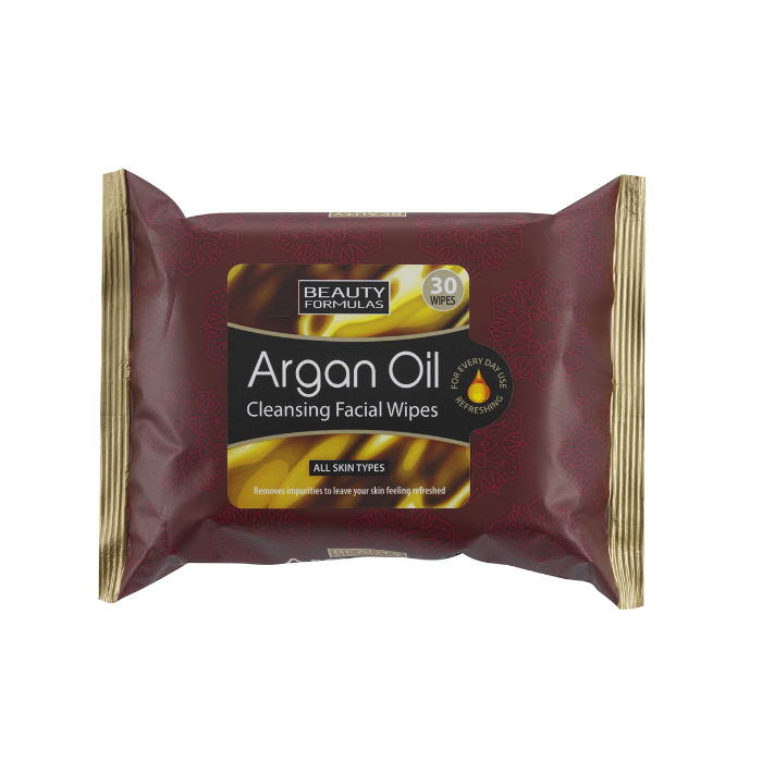 Beauty Formulas Argan Oil Cleansing Facial Wipes 30's