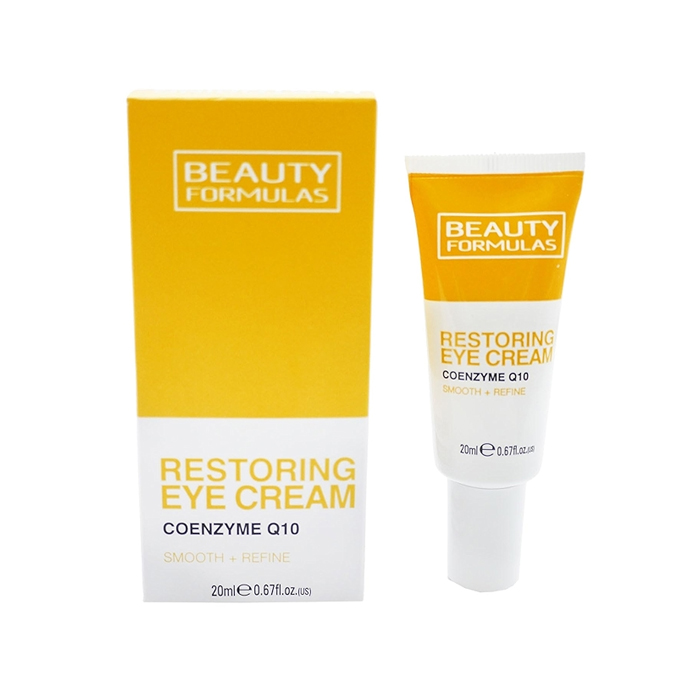 Beauty Formulas Coenzyme Q10 Restoring Eye Cream, Anti-Aging with Green Tea & Coffee Oil for Smoother Eyes - 20ml
