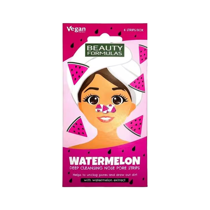Beauty Formulas Nose Pore Deep Cleansing Blackhead Remover with Witch Hazel & Watermelon Extract – 6 Strips