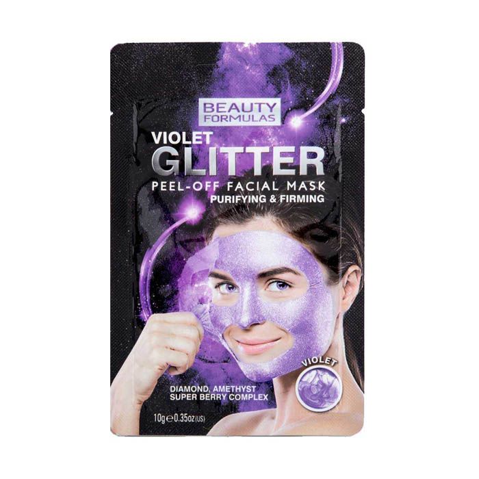 Beauty Formulas Violet Glitter Peel Off Facial Mask 10g