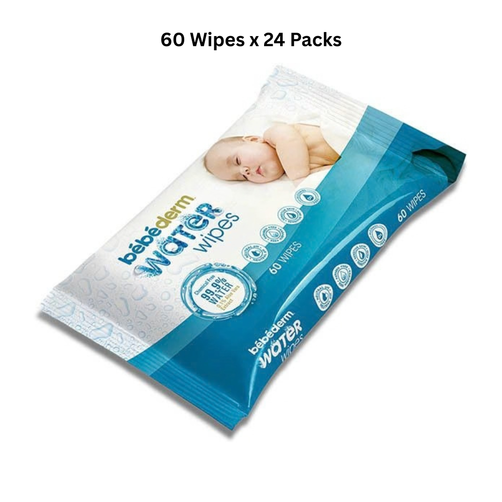 Bebederm Baby Water Wipes 60 Wipes × 24 Packs