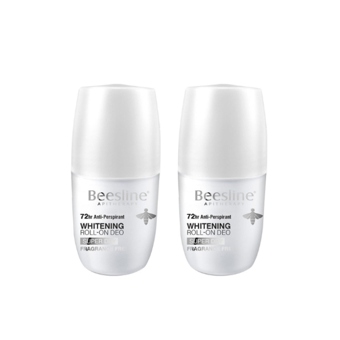 Beesline Whitening Roll-On Deodorant Super Dry Fragrance Free 50ml 1+1