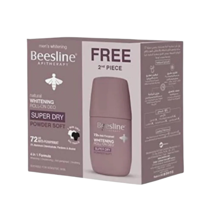 Beesline Whitening Roll-On Deodorant Super Dry Powder Soft 50ml 1+1