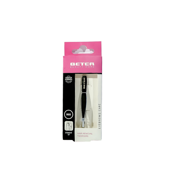 Beter Chrom Gilded Slanted Pointed Tweezers 7.4cm