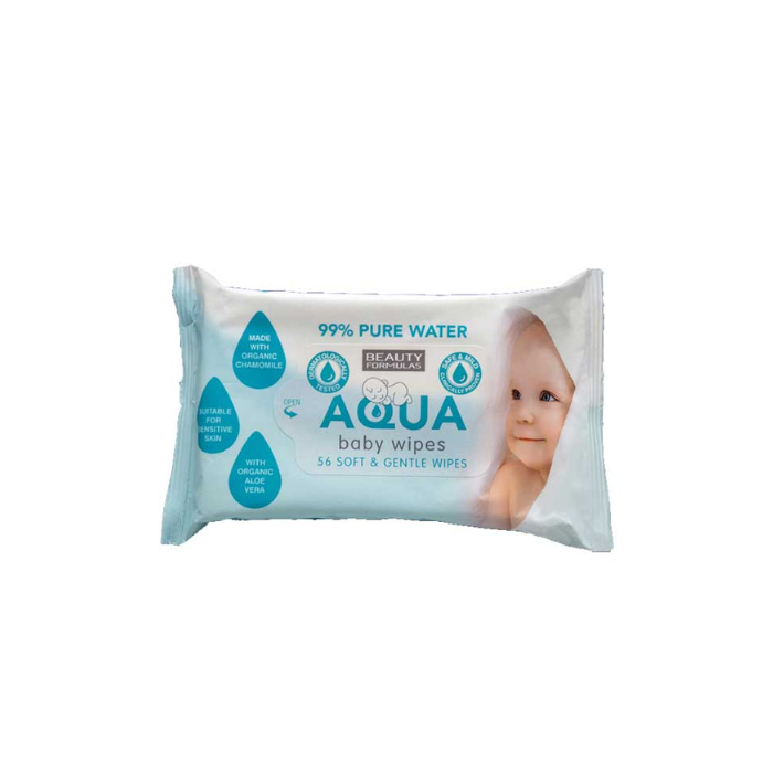 Beauty Formulas Aqua Baby Wipes 56s