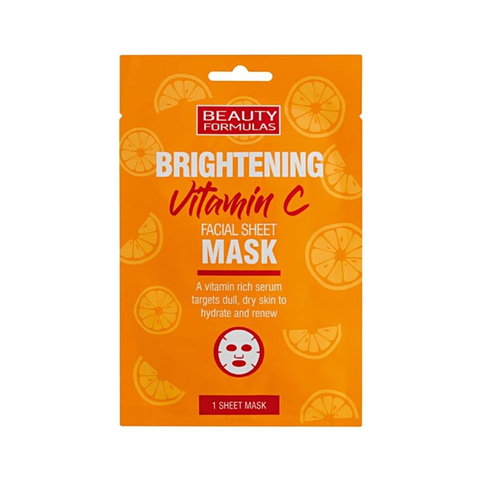 Beauty Formulas Brightening Vitamin C Facial Sheet Mask 1pk