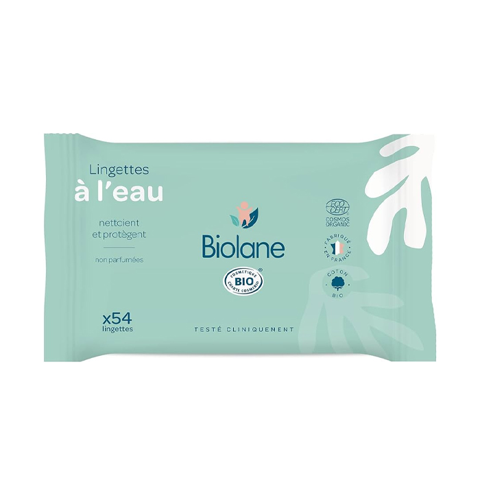 Biolane Organic Water-Based Wipes Lingettes 54’s