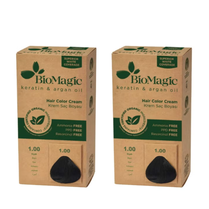 BIOMAGIC HAIR COLOR C K 1/00 BLACK 1 + 1 FREE