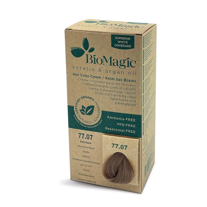 كريم ملوّن الشعر 77/07 باللون الأشقر البني الطبيعي من بيوماجيك