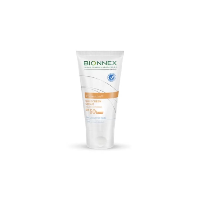 Bionnex Preventiva Sunscreen (SPF 50+) for Dry & Sensitive Skin, Hydrating, Soothing, and UVA/UVB Protection, 50ml