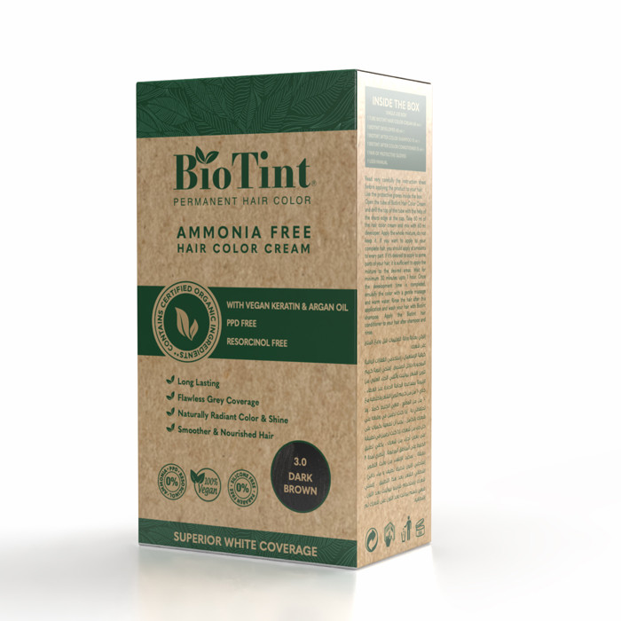 Biotint Permanent Hair Color 3.0 Dark Brown 1s