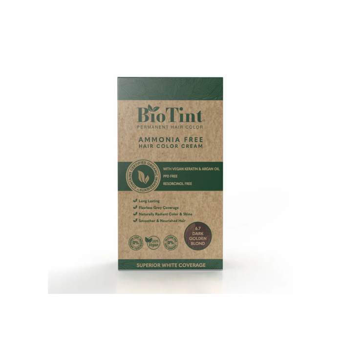 Biotint Permanent Hair Color 6.7 Dark Golden Blond 1s