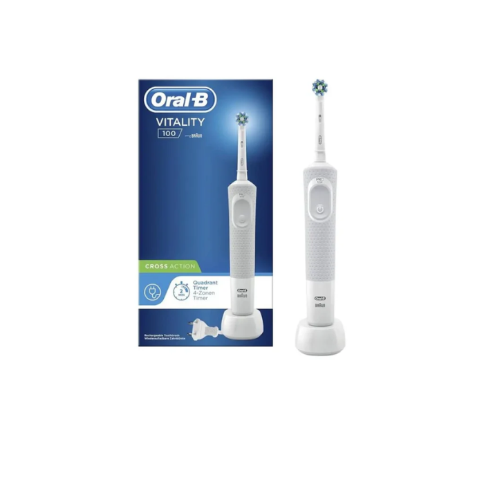Braun Oral B Cross Action Rechargeable Toothbrush-D100.413.1+EB 20 -3 Brush Head