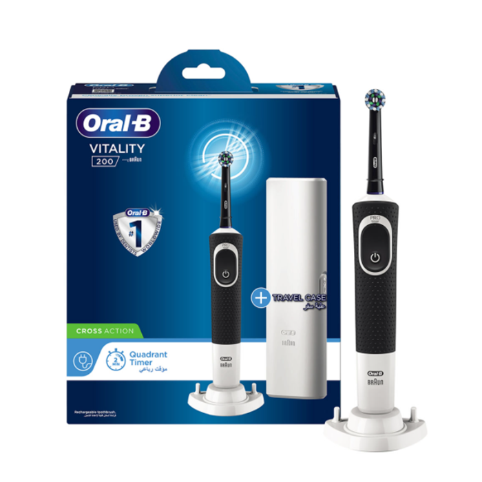 Braun Oral B Vitality 200 Cross Action Rechargeable Black Electric Toothbrush