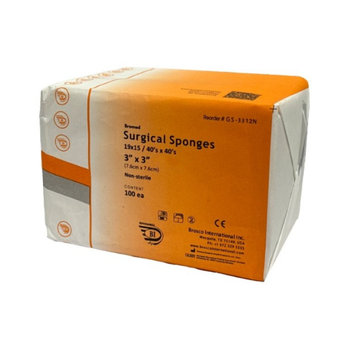 Bromed Non-Sterile Surgical Gauze Sponge 3inx3in 100s